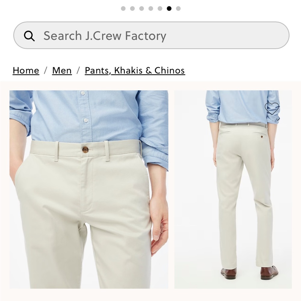 J. Crew Factory Men's Straight-fit Flex Chinos in White NWT